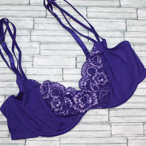 36B IntiMINT NEW Purple Unlined Lace Bra